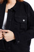 The Boxy Crop Black Denim Jacket